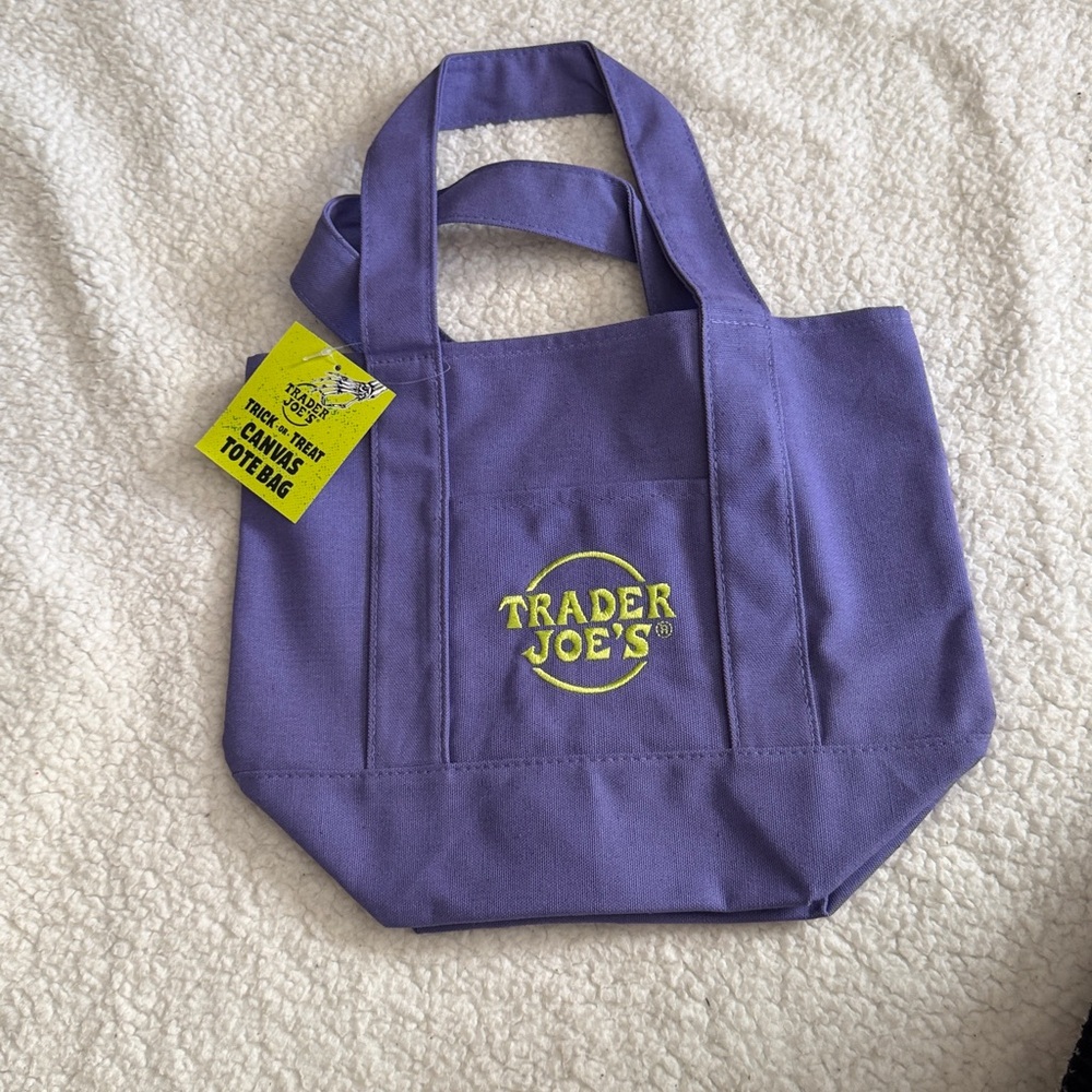 Trader Joe's Purple Canvas Tote Bag